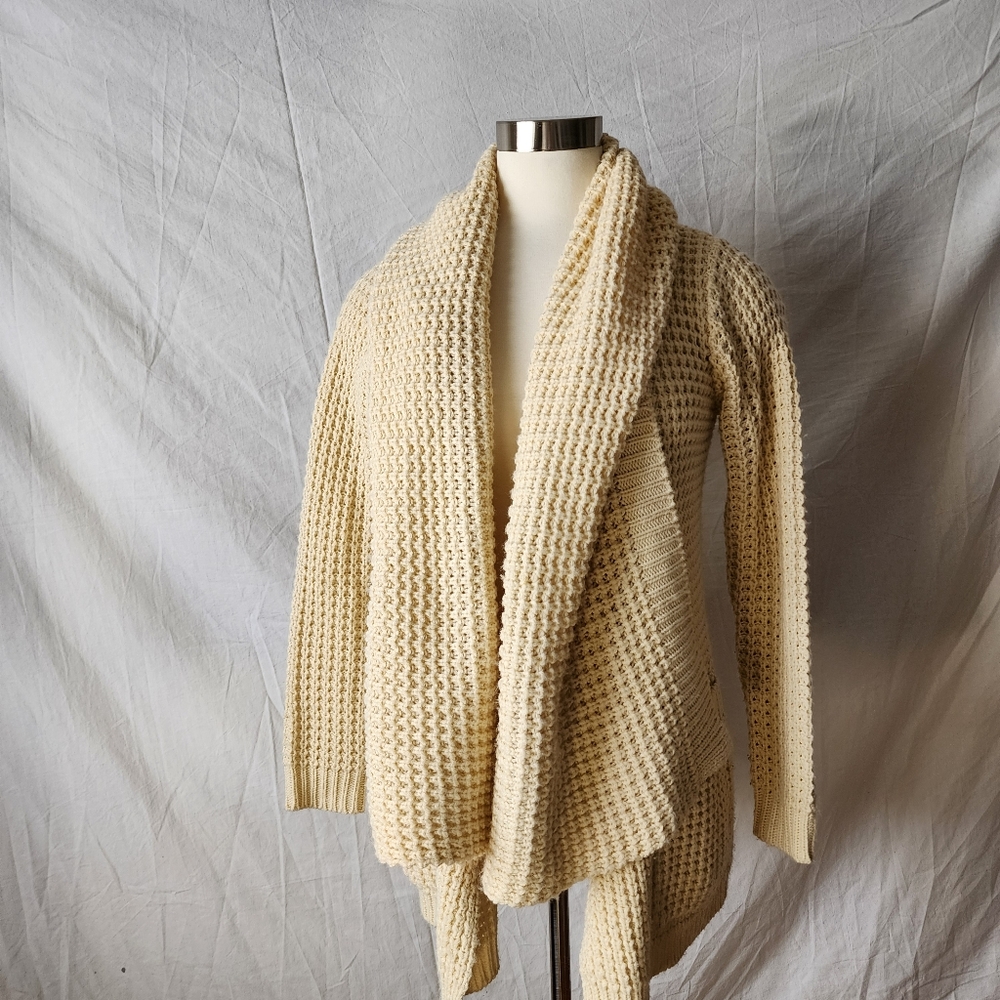 Chunky Knit Cream Open Front Cardigan/Sweater - Picture 8 of 9